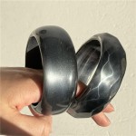 Resin Bracelet Factory - 2025 Futuristic Tech Round Grey-Black Minimalist Geometric Bangle