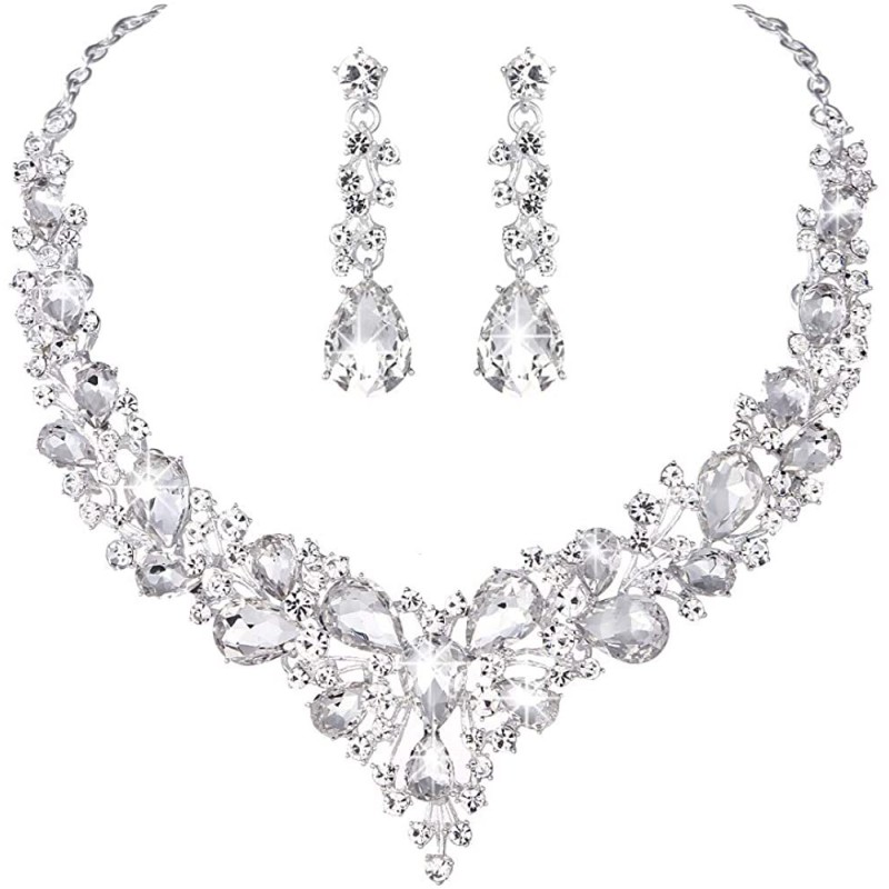 Bridal Jewelry Supplier - High Quality Bridal Jewelry Sets Gold Plated Crystal Necklace Earrings
