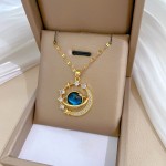 Choker Necklace Manufacturer - Wholesale Tarnish Free 18k Gold Plated Starry Planet Pendant
