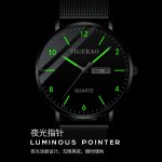 圆盘手表工厂-时尚简约圆形大表盘钢带防水运动手表