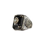 Ethnic Ring Supplier - Europe USA Popular Retro Square Ethnic Style Aquamarine Zircon Ring