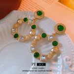 钻石hoop工厂-高品质低过敏银针钻石hoop耳环法式