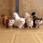 猫钥匙扣生产厂家-定制仿真猫毛绒钥匙扣填充小猫模型猫