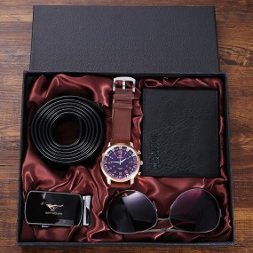 Watch Combo Manufacturer - 2023 New Design Watch With Wallet Sunglasses Belt Set for Men