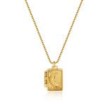 Album Pendant Supplier - High Quality Stainless Steel Plated 18K Gold Moon Love Album Pendant