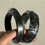 Resin Bracelet Factory - 2025 Futuristic Tech Round Grey-Black Minimalist Geometric Bangle