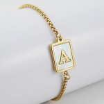 Shell Bracelet Manufacturer - Wholesale Titanium Steel Natural Shell 26 Letter Draw Bracelet