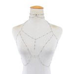 Body Chain Supplier - Sexy Exaggerated Beach Casual Crystal Pendant Tassel Bra Body Chain