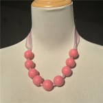 Beaded Necklace Manufacturer - Wholesale 20mm Handmade Resin Acrylic Beads Necklace for Girls