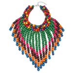 Coral Necklace Supplier - In Stock Handmade Wood Beaded Africa Choker Necklace for Women