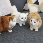 猫钥匙扣生产厂家-定制仿真猫毛绒钥匙扣填充小猫模型猫