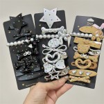 Hair Clip Supplier - 8pcs/set Metal Acrylic Makeup Clips Star Bow Charm Face Wash Clip