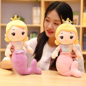 Crown Mermaid Factory - 30 cm Cartoon Crown Mermaid Plush Stuffed Doll Home Decor Pillow