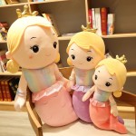 皇冠美人鱼工厂-30厘米卡通皇冠美人鱼毛绒填充娃娃家居装饰枕头