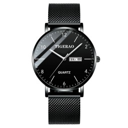 Round Dial Watch Factory - Stylish Simple Round Large Dial Steel Band Waterproof Sport Watch