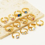 Moonstone Ring Factory - Vintage Stainless Steel Plated 18k Gold Moonstone Adjustable Ring