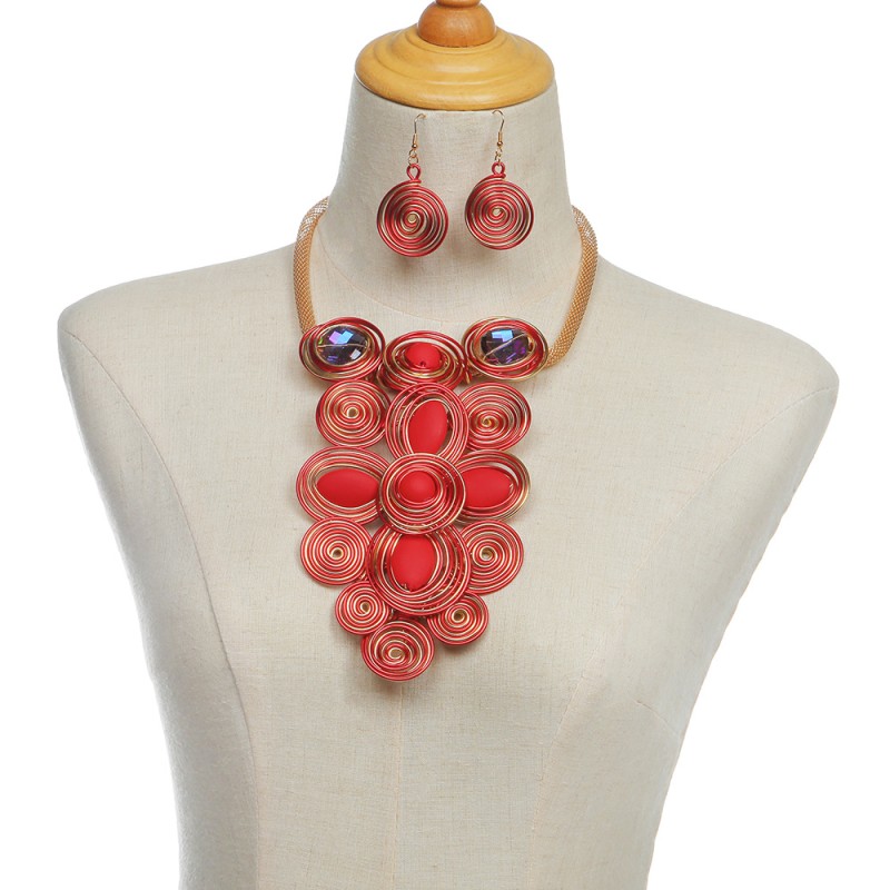 Africa Necklace Set Factory - In Stock Handmade Aluminum Wire Colorful Africa Necklace Set