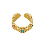 Malachite Ring Supplier - Vintage Stainless Steel Plated 18K Gold Set Malachite Adjustable Ring
