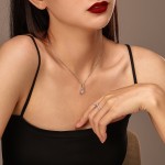 婚礼项链工厂-2024奢华婚礼风格S925银5A锆石水滴吊坠