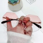 Gradient Shades Factory - Luxury Round Gradient Shades Sunglasses Women Metal Curved Temples