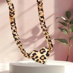Leopard Print Necklace Manufacturer - Chic Heart Pendant Statement Piece for Women