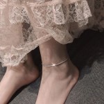 Silver Anklet Factory - 925 Sterling Silver Thin Minimalist Plated Shiny Chains Anklet for Women