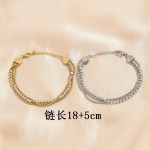 Zircon Bracelet Manufacturer - Hot-selling Waterproof Stainless Steel 18K Gold Zircon Bracelet