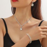 Jewelry Sets Manufacturer - Wholesale Fashion Women Fine Jewelry Zircon Crystal Waterdrop Set