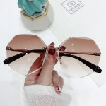 Gradient Shades Factory - Luxury Round Gradient Shades Sunglasses Women Metal Curved Temples