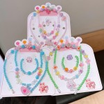 Girls Accessories Factory - New Children's Necklace Bracelet Set Resin Dazzle Beaded Bracelet
