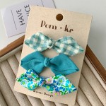 Hair Clips Supplier - 3pcs/set Korean Design Bow Children's Cloth Hair Pin for Girls