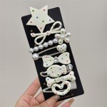 Hair Clip Supplier - 8pcs/set Metal Acrylic Makeup Clips Star Bow Charm Face Wash Clip