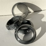 Resin Bracelet Factory - 2025 Futuristic Tech Round Grey-Black Minimalist Geometric Bangle