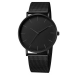 Men's Watch Manufacturer - Simple Fashionable Round Large Dial Mesh Steel Strap Quartz Watch