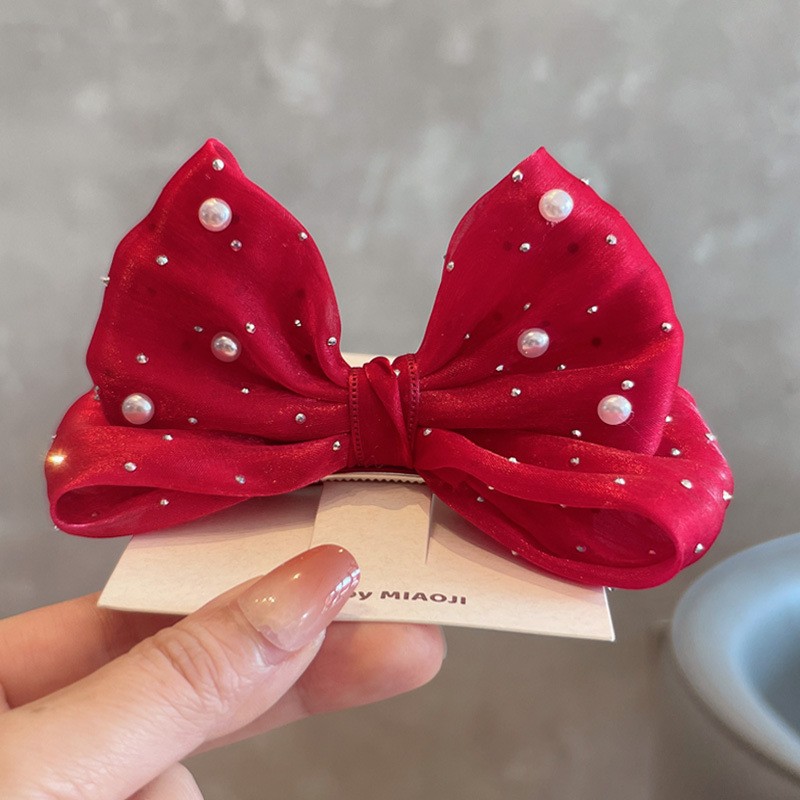 Hair Band Manufacturer - 2024 New Design Bow Ties Hair Clips Pearl Children's Hair Band