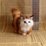 猫钥匙扣生产厂家-定制仿真猫毛绒钥匙扣填充小猫模型猫