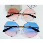 Gradient Shades Factory - Luxury Round Gradient Shades Sunglasses Women Metal Curved Temples