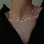 Lady Necklace Manufacturer - New 925 Sterling Silver Sparkling Clavicle Chain Collar Jewelry