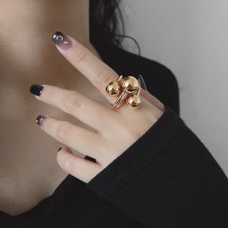 Planet Ring Factory - High Quality Copper Plated Real Gold Exaggerated Planet Index Finger Ring