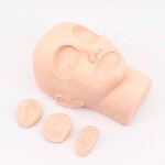 3D Silicone Head Model for Microblading Practice - Permanent Makeup Training Skin with Replaceable Eyebrows