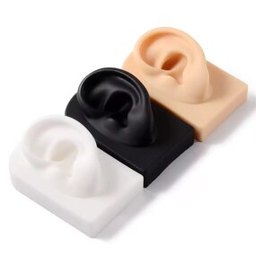 Silicone Ear Model Manufacturer - Dark Skin Color for Piercing & Permanent Makeup Training