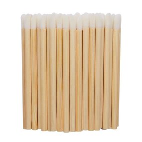 Bamboo Rod Lip Brush Manufacturer - Flock Tip Applicator for Makeup & Concealer