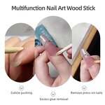 Disposable Nail Cuticle Pusher - 75mm Double-Sided Orange Wood Manicure Tool