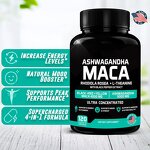 Maca Root Capsules Manufacturer - 4000mg Maca & 5000mg Ashwagandha for Energy, 120 Capsules