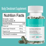 Body Deodorant Supplement Manufacturer - 90 Capsules with Parsley Leaf & Chlorophyllin