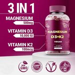 Magnesium Gummies Manufacturer - 500mg Magnesium Citrate with Vitamin D3 & K2 for Adults