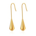 Tear Drop Earrings Factory - Wholesale Chunky 18k Gold Stainless Steel Tear Drop Earrings Women Fashion Hollow Drop