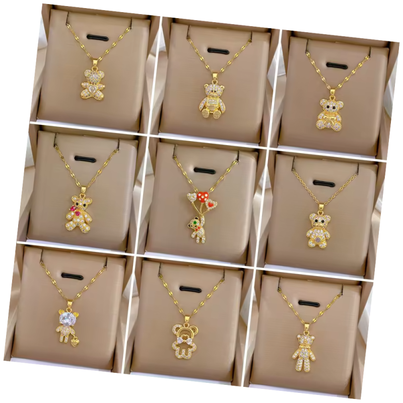 Bubble Letter Necklace Supplier - Chunky Alphabet 3D Bubble Letter Zirconia Necklace 18K Gold Balloon Initial Pendant