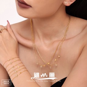 Open Ring Set Factory - Summer 2025 New Open Ring Titanium Steel Necklace Zircon Colorfast Earrings Bracelets Set