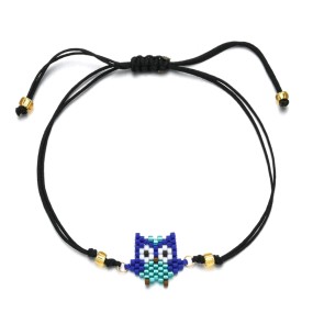 Owl Pendant Bracelet Factory - Colorful Owl Charm Bracelet Set Handmade Beaded Bracelets Animal Pendant Accessories